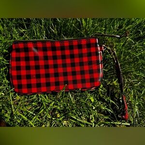 Red and Black Checkered Women's Clutch